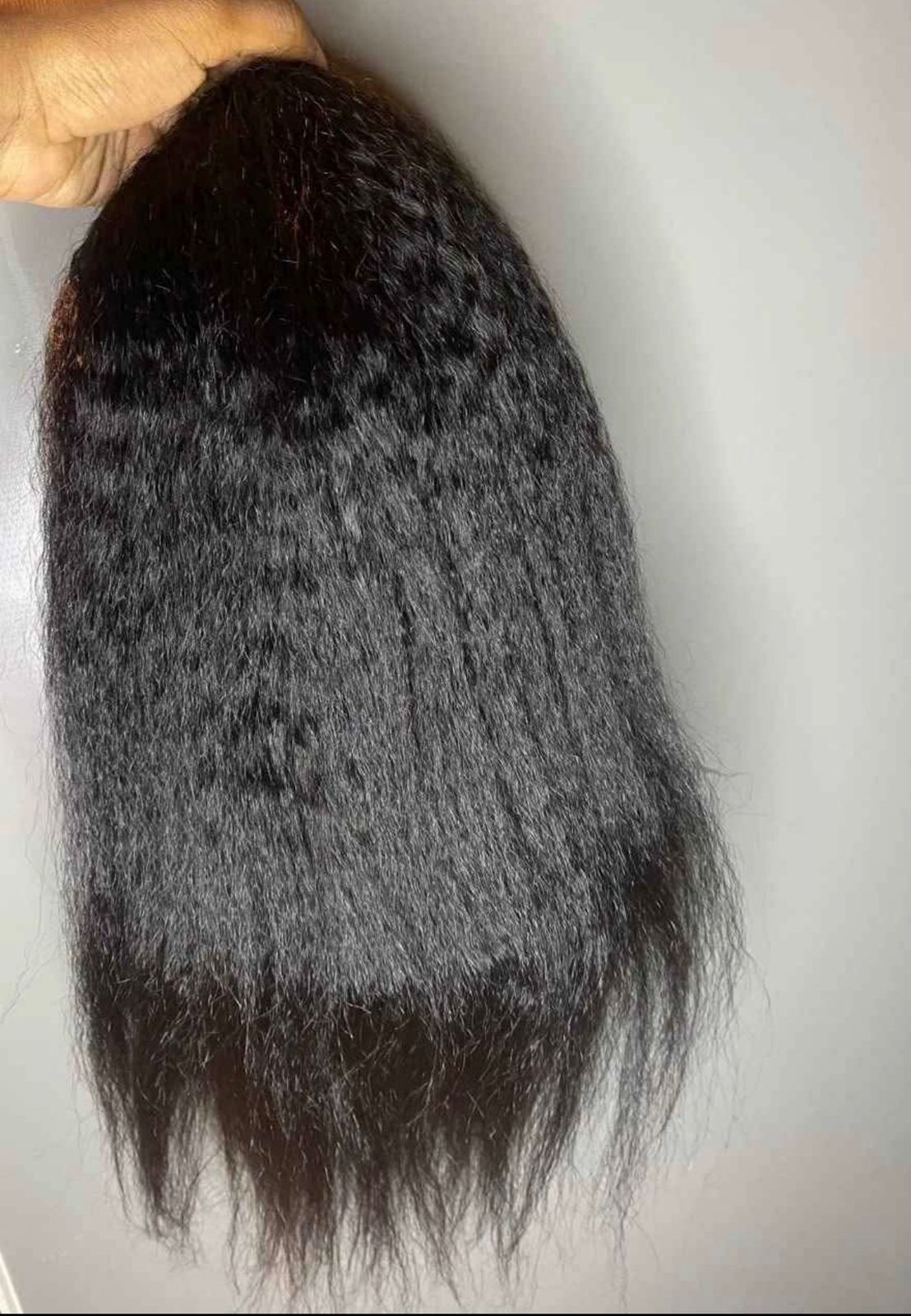 16 Inch Kinky Straight Half Wig
