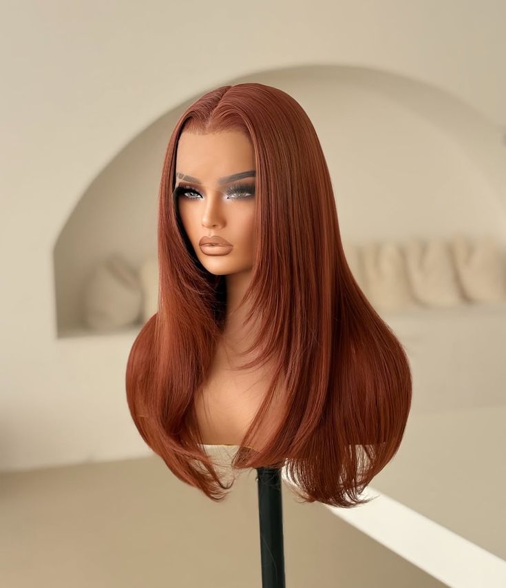 26Inch Ginger Synthetic Lace Front Wig