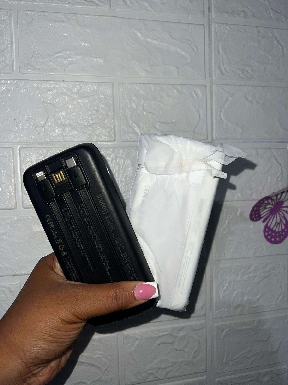 10000mAh Portable Charger with Built in Cables — View 2