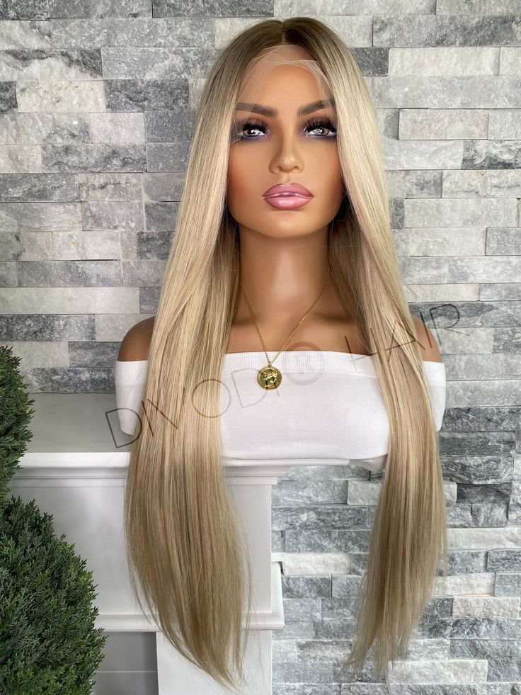 30” Synthetic Blonde Coat Lace Front Wig