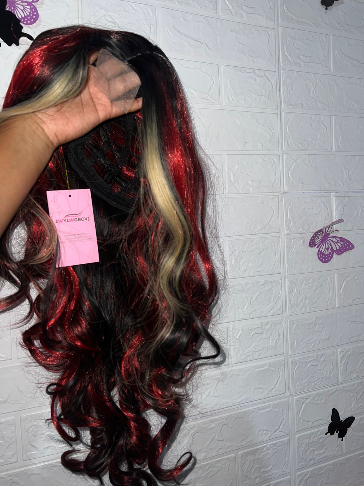 24” Pre-plucked Synthetic Lace Front Wig